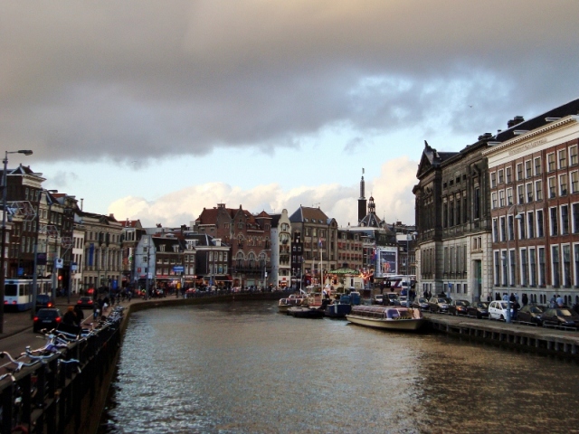 Rokin Canal viewed from Doelensluis, Amsterdam, The Netherlands